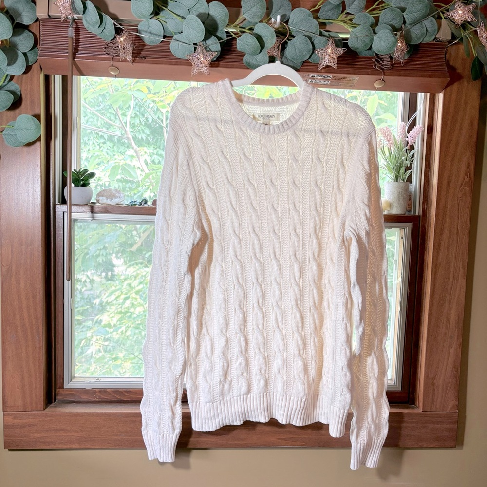 Goodthreads Men's Crewneck Sweater - White